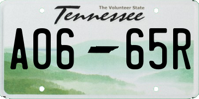 TN license plate A0665R
