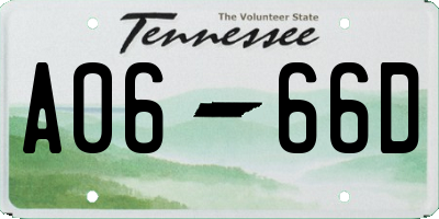 TN license plate A0666D