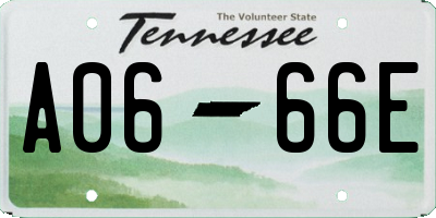 TN license plate A0666E