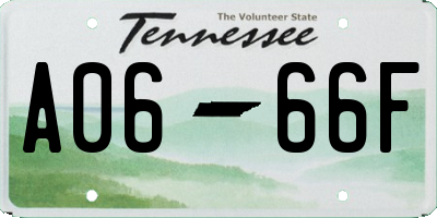 TN license plate A0666F