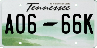 TN license plate A0666K