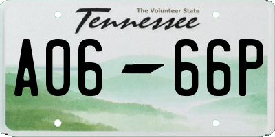 TN license plate A0666P