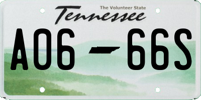 TN license plate A0666S