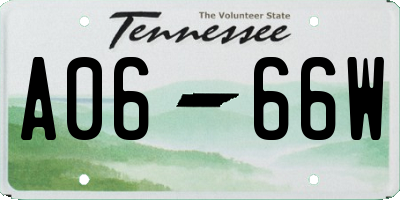 TN license plate A0666W