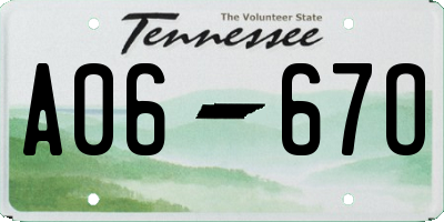 TN license plate A0667O