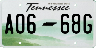 TN license plate A0668G