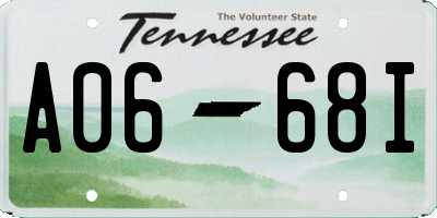 TN license plate A0668I