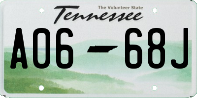 TN license plate A0668J