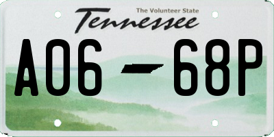 TN license plate A0668P