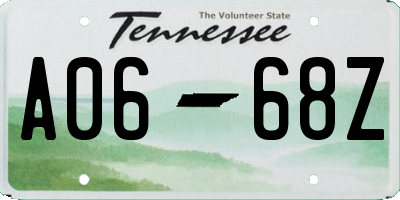 TN license plate A0668Z