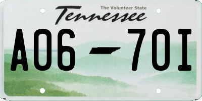 TN license plate A0670I