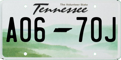 TN license plate A0670J
