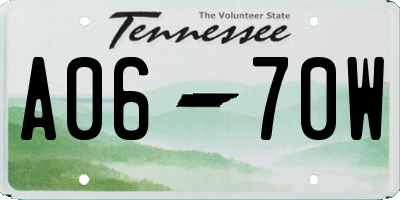 TN license plate A0670W