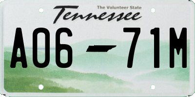 TN license plate A0671M