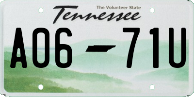 TN license plate A0671U