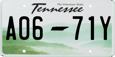 TN license plate A0671Y