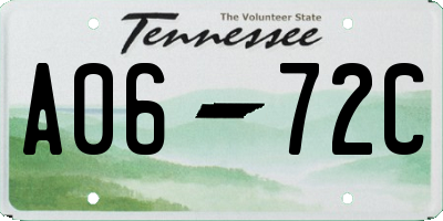 TN license plate A0672C