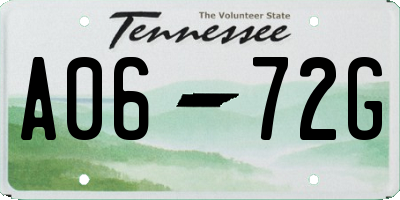 TN license plate A0672G