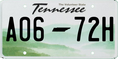 TN license plate A0672H