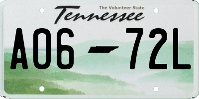 TN license plate A0672L