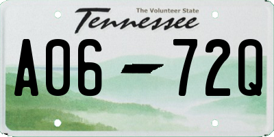 TN license plate A0672Q