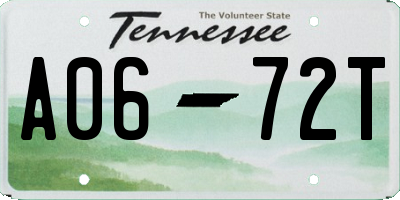 TN license plate A0672T