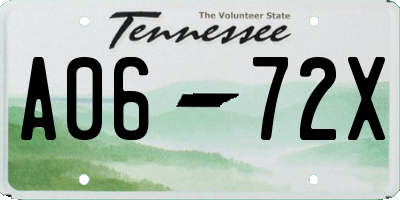 TN license plate A0672X