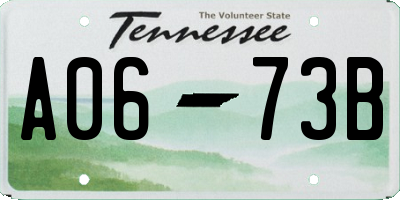 TN license plate A0673B