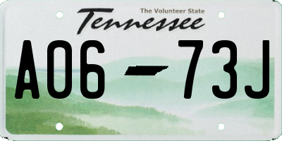 TN license plate A0673J