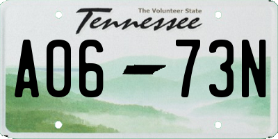 TN license plate A0673N