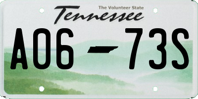 TN license plate A0673S