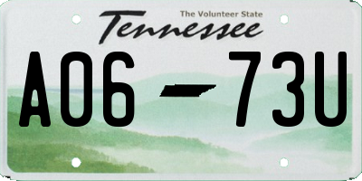 TN license plate A0673U