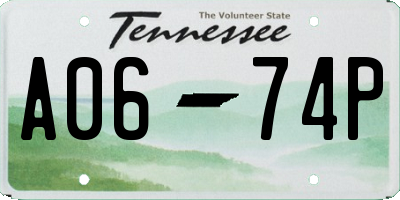 TN license plate A0674P