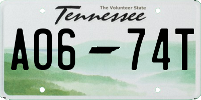 TN license plate A0674T