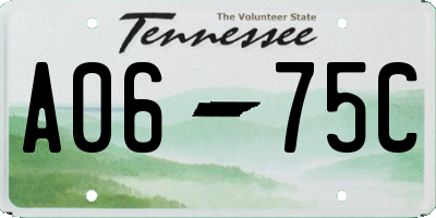 TN license plate A0675C