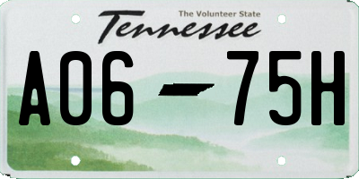 TN license plate A0675H