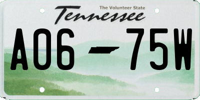 TN license plate A0675W
