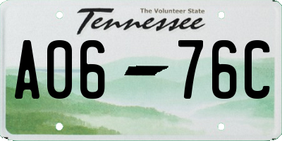 TN license plate A0676C
