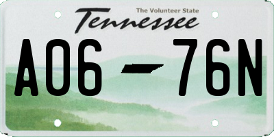 TN license plate A0676N