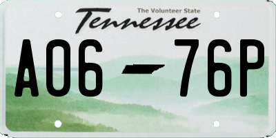 TN license plate A0676P