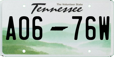 TN license plate A0676W