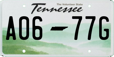 TN license plate A0677G