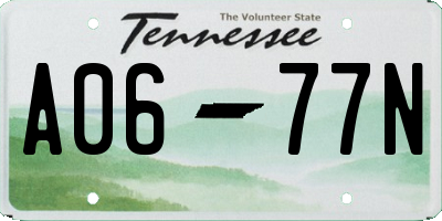 TN license plate A0677N