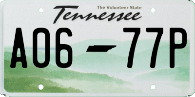 TN license plate A0677P