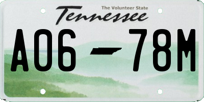 TN license plate A0678M