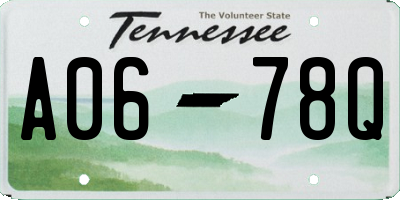 TN license plate A0678Q