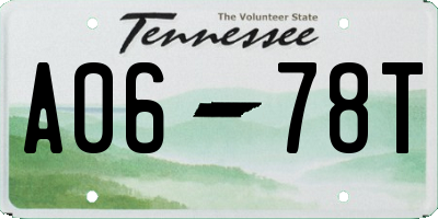 TN license plate A0678T