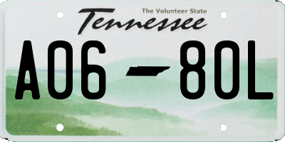 TN license plate A0680L