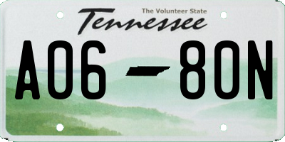 TN license plate A0680N