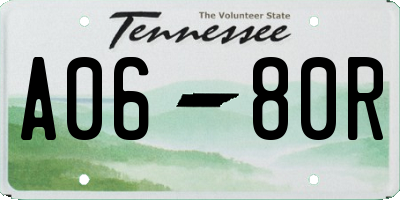 TN license plate A0680R